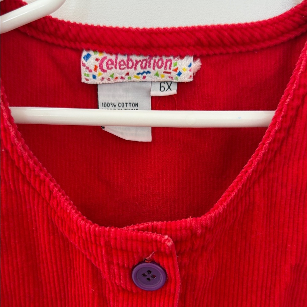 Red Sleeveless Kids Casual Dress - Picture 3 of 8